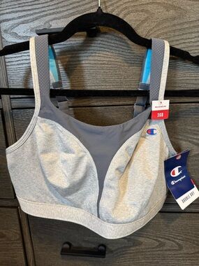 Champion Light Gray & Navy Supportive Sports Bra
